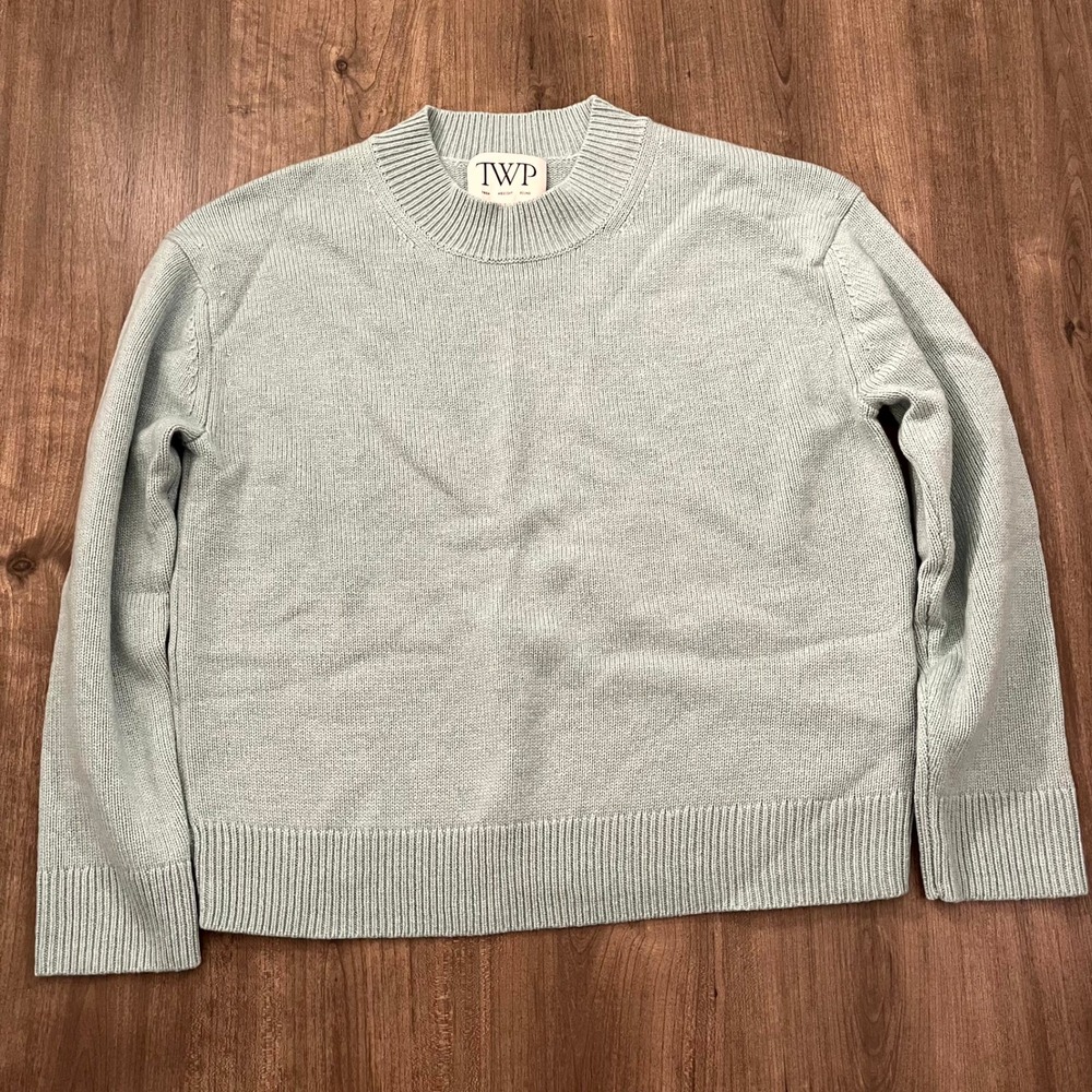 TWP Sweater Jumper Seafoam Green 100% Cashmere Crew Neck Womens XXS